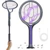 PORFOYO Scacciamosche elettrico elettrico 3000 V con testa rotante, trappola per zanzare, ricaricabile, extra forte