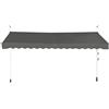 HOMASIS Tende da Sole per Esterno Estensibili, Protezione Solare Regolabile in Altezza, Tenda da Balcone senza Foratura, Tendalino Parasole con Manovella (Grigio, 3,5M)