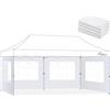 Acepic 4 pannelli laterali per gazebo con finestra e chiusura in , per gazebo da 3 x 6 m, come protezione dal vento e dagli sguardi indiscreti, impermeabili (bianco, 4 pezzi, 3 x 6 m)