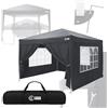 ECD Germany Gazebo 3x3 m Pieghevole con 4 Pareti Laterali, Tenda Pop Up Impermeabile da Esterno, Resistente UV 50+, Gazebo Robusto Portatile, Tenda Giardino Richiudibile per Campeggio, Spiaggia o Mare