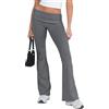 Rayson Pantaloni a Zampa Donna Elasticizzati Vita Bassa Leggins a Zampa Bootcut Comodi Chic Causcal Lavoro Allenamento(Grigio Scuro,M)