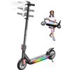 RCB R12 PRO Monopattino Elettrico per Bambini 6-12 Anni, Max 18Km/h & 15 km,Manubrio Regolabile, Luce Arcobaleno, 7" Pieghevole E-Scooter,Display a LED, Regalo per Bambini