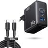 INIU 100W USB C Caricatore, GaN Multiplo Presa USBC Caricabatterie, Alimentatore Rapido Compatto con Cavo per MacBook Pro Air iPad, iPhone 17 16 15 Pro Max, Samsung S25 S24 Ultra, Switch 2, Xiaomi 15