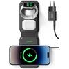 INIU Caricatore Wireless iPhone, Magnetic 3 in 1 Base Ricarica Certificato Qi, Da viaggio Caricabatterie Wireless Universale per iPhone 16 15 14 13 12 Apple Watch 8 7 Ultra AirPods 4 3 Pro ecc.
