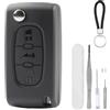 DXiongW Guscio Chiave Auto 3 Tasti CE0536 VA2 con Supporto Batteria