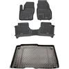 MOTOS Set di tappetini in gomma e tappetini in Pe per il bagagliaio Ford Tourneo Connect II 2013-2022 Migliorate il vostro comfort di viaggio con il tappetino antiscivolo per auto - tappetino per auto