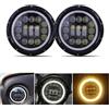 HONGYISM Faro Anteriore 1 Paio Luci Marcia 75W Led H4 7 Pollici Angel Eyes H4 Faro A Led Per Toyota FJ Per Cruiser Per Land Per Cruiser FJ60 HZJ75 75 78 79 Faro Proiettore