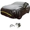farbrothersonline COMPATIBILE CON BMW X1 sDrive16d Advantage TELO ANTIGRANDINE COPRIAUTO FELPATO IMPERMEABILE ANTIGELO NERO STRISCE CATARIFRANGENTI-FLUO 482X196X140CM ZIP LATERALE