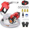 Aeroflexa Pompa Travaso Gasolio,pompa gasolio elettrica portatile da 12 GPM,kit pompa diesel senza fili,dotata di batteria da 21V 4,0Ah e caricabatterie,con ugello spegnimento automatico per Diesel e Cherosene
