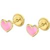 TIME ROAD Orecchini Neonato Bambina in Oro 9K LG00306 | Orecchini a Cuore, Bambini 3, 6, 12 a 24 mesi, Ideale come Regalo per la Nascita, Battesimo o Compleanno