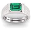 arenaworldFZ Anello regolabile in argento Sterling 925 con pietra preziosa naturale taglio smeraldo Art Deco Halo Birdal per donne e uomini, argento/gemma, smeraldo