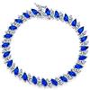 Bling Jewelry Tradizionale Stile Nuziale D'Epoca Cubic Zirconia Forma Marquise Aaa Cz 25 Ctw Alternando Simulato Bianco Chiaro Blu Zaffiro Bracciale Da Tennis Per Le Donne Matrimonio Placcato Argento 7 Pollici