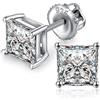 jiamiaoi Orecchini Uomo Diamante Argento 925 Quadrati Donna Diamanti Orecchini Zirconi Brillanti Diamante Orecchino Uomo con Zirconi 7mm