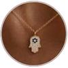 HANLI Collana da donna placcata in oro 14 carati, con ciondolo delicato con corno di David, stella di David, farfalla, sole, loto, pallavolo, baseball, stivali da cowboy, collana con ciondolo per