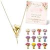 Zurlcdye Collana con supporto per fiori Collana con bouquet di fiori Collane per insegnanti di laurea 2026 Regali di apprezzamento per insegnante Fai da te Bouquet Ciondolo Fiocco delicato Vaso floreale Spose