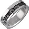 Breil, Collezione Joint, Anello Uomo in Acciaio Colorato Satinato, con Piccole Borchie Nere, Idee Regalo Uomo, Misura 25, Silver-Black