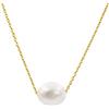 Secret & You Collana con pendente in perle da donna, perla coltivata d'acqua dolce, forma barocca 10-11 mm - Catena e pendente in argento sterling 925 in rodio o placcato oro 18k 38 a 45 cm