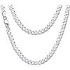 Bandmax Chain Collana Cubana Uomo Argento 925, 3mm/5mm Larghezza Argento Catena Cubana Uomo Catenina, 36-71 cm Lunga, Gioielli Uomo Donna Accessori