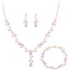 Clearine Zirconia gioielli per donne spose scintillanti goccia marquise pietra portafortuna collana orecchini bracciale per ballo di fine anno