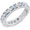 Anellissimo Anello Veretta acquamarina donna argento 925 con zirconi - 14