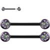 AROWRO Piercing per capezzolo in titanio, unisex, con pietra trasparente, chiusura a vite, 4 pezzi