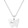 Collana dream Collana Farfalla Personalizzabile da Donna in Acciaio Inossidabile - Incisione con Nome, Iniziali, Data o Simbolo - Ciondolo Farfalla Personalizzato - Idea Regalo per Lei - Oro o Argento (Argento)