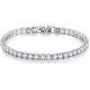 ZAULER Braccialetto tennis placcato oro/argento 14 K, larghezza 2,5-4 mm, con strass scintillanti, delicato gioiello da tennis per donne e uomini, 7in, Zirconia cubica