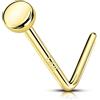 OUFER Body Piercing Nose Studs 22G Nose Piercing Jewellery 14K Gold L Bend Shape Nose Bar Nose Pin 0.6MM Nose Stud Nose Piercings Nose Ring