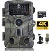 FunKind Fototrappola Fotocamera Caccia 50MP 4K, Fototrappole IP65 Impermeabile, Grandangolare 120 ° Fototrappola Infrarossi con SD da 32 GB (HC808A)