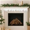 COM-FOUR® ghirlanda di ghiaccioli da 5 metri come decorazione natalizia - decorazioni natalizie per finestre - decorazione invernale di ghiaccioli per finestre