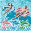 SOLAVERO 3 Pezzi Sedia Gonfiabile Piscina, 119 x 86 cm Amaca Galleggiante con Portabicchieri & Maniglia, Sedie Sdraio Gonfiabile Estate per Rilassarsi, Leggere e Feste in Piscina (Foglia)