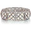 EVER FAITH Bracciale elastico da donna rotondo cristallo austriaco elegante sposa, Cristallo
