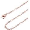 FOCALOOK Collana Donna Oro Rosa 2 mm Sottile Catena Uomo Acciaio Inossidabile per Pendente 41cm+5cm Catenina Lunga Confezione Regalo