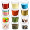 com-four® 12x Contenitore con coperchio, Scatolette di plastica