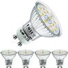EACLL Lampadine LED GU10 4.9W Equivalente a Alogena 75W, Pacco da 4, 585lm Luce Bianco Neutro 4000K, Faretti AC 230V senza Sfarfallio, Angolo a Fascio 120° Spot, Non Dimmerabile Lampade Riflettore