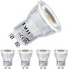 EACLL Lampadina LED Mini GU10 Bianco Caldo 3000 K, 4,5 W, sostituisce alogena 40 W, confezione da 4, 360 lumen, illuminazione a LED senza sfarfallio, angolo di fascio 38 °, MR11 non dimmerabile AC 230