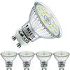 EACLL Lampadine LED GU10 4.9W Equivalente a Alogena 75W, Pacco da 4, 585lm 6000K Bianco Freddo, Faretti AC 230V senza Sfarfallio, Angolo a Fascio 120° Spot, Non Dimmerabile corta Riflettore Lampade