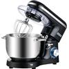 Kitchen in the box Impastatrice Planetaria, 6,2 Litri Impastatrice Professionale 1400W, 6 Velocità con Uncino Impastatore, Mescolatore e Frusta Sbattitrice (Nero)