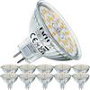 EACLL Lampadine LED GU5.3 MR16 6W Equivalente a Alogena 50W, Pacco da 10, 485lm 4000K Bianco Naturale, Faretti AC/DC12V senza Sfarfallio, Angolo a Fascio 120° Spot, Non dimmerabile Lampade Riflettore