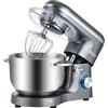 Kitchen in the box Impastatrice Planetaria, 6,2 Litri Impastatrice Professionale 1400W, 6 Velocità con Uncino Impastatore, Mescolatore e Frusta Sbattitrice (Grigio)