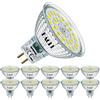 EACLL Lampadine LED GU5.3 bianco freddo, confezione da 10, 6,5 W MR16 equivalenti 60 W alogena, 6400 K 580 lumen, non dimmerabile, illuminazione senza sfarfallio, fascio ampio 120 gradi, AC/DC 12 V