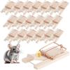 COM-FOUR® 20x trappola per topi in legno - Trappola a scatto per un efficace controllo dei parassiti - Trappola a scatto riutilizzabile con elevata forza d'impatto