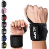 xlift Polsiere Palestra - Fascette Palestra - Polsini Palestra - Fasce Polsi Palestra - Bodybuilding, Palestra, Calistenics, Wrist Wraps, Gym - Accessori Fitness per Uomini e Donne (Nero)
