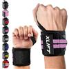 xlift Polsiere Palestra - Fascette Palestra - Polsini Palestra - Fasce Polsi Palestra -,Bodybuilding, Palestra, Calistenics, Wrist Wraps, Gym - Accessori Fitness per Uomini e Donne (Rosa)