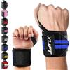 xlift Polsiere Palestra - Fascette Palestra - Polsini Palestra - Fasce Polsi Palestra -,Bodybuilding, Palestra, Calistenics, Wrist Wraps, Gym - Accessori Fitness per Uomini e Donne (Nero/Blu)