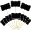 HSYTEK 24 bandierine da buffet da scrivere, mini lavagne con colla e spiedini in bambù, mini lavagnetta per feste, cartellini prezzi, decorazioni per cupcake, sandwich, scritte