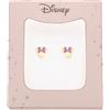 DISNEY ORECCHINO MINNIE FIOCCO ROSA PLACCATO ORO 24KT - ACCESSORIO PER BAMBINE