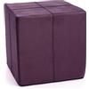 Ecopuf Pouf Poggiapiedi Block in Microfibra Sfoderabile - Puff Sgabello Quadrato Imbottito x Interni