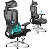 MELOKEA Sedia da ufficio, 200 kg, vincitore del test ergonomico, supporto lombare regolabile 9P, braccioli 4D + Magic | Sedia da ufficio con 3 livelli di bloccaggio e schienale EN12520