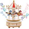 MINGZE Carousel Carousel Musica del Castello nel Cielo, 11 Colori, Movimento in Stile Vintage, Giocattolo di Compleanno/Natale/Decorazione/Regali per Bambini (Fiore Bianco)